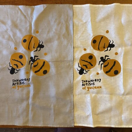 Inkwareny logo tea towel linen oat